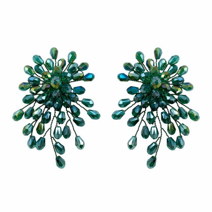 Palestro Milano Orecchini Verde Scuro Trionfo di Perline - NEW