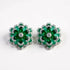 Palestro Milano Orecchini Verde Smeraldo Margherite di pavè