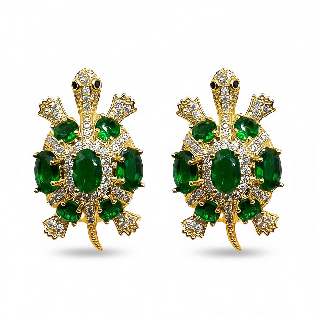 Palestro Milano Orecchini Verde Tartaruga di Zirconi
