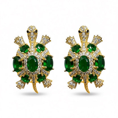 Palestro Milano Orecchini Verde Tartaruga di Zirconi