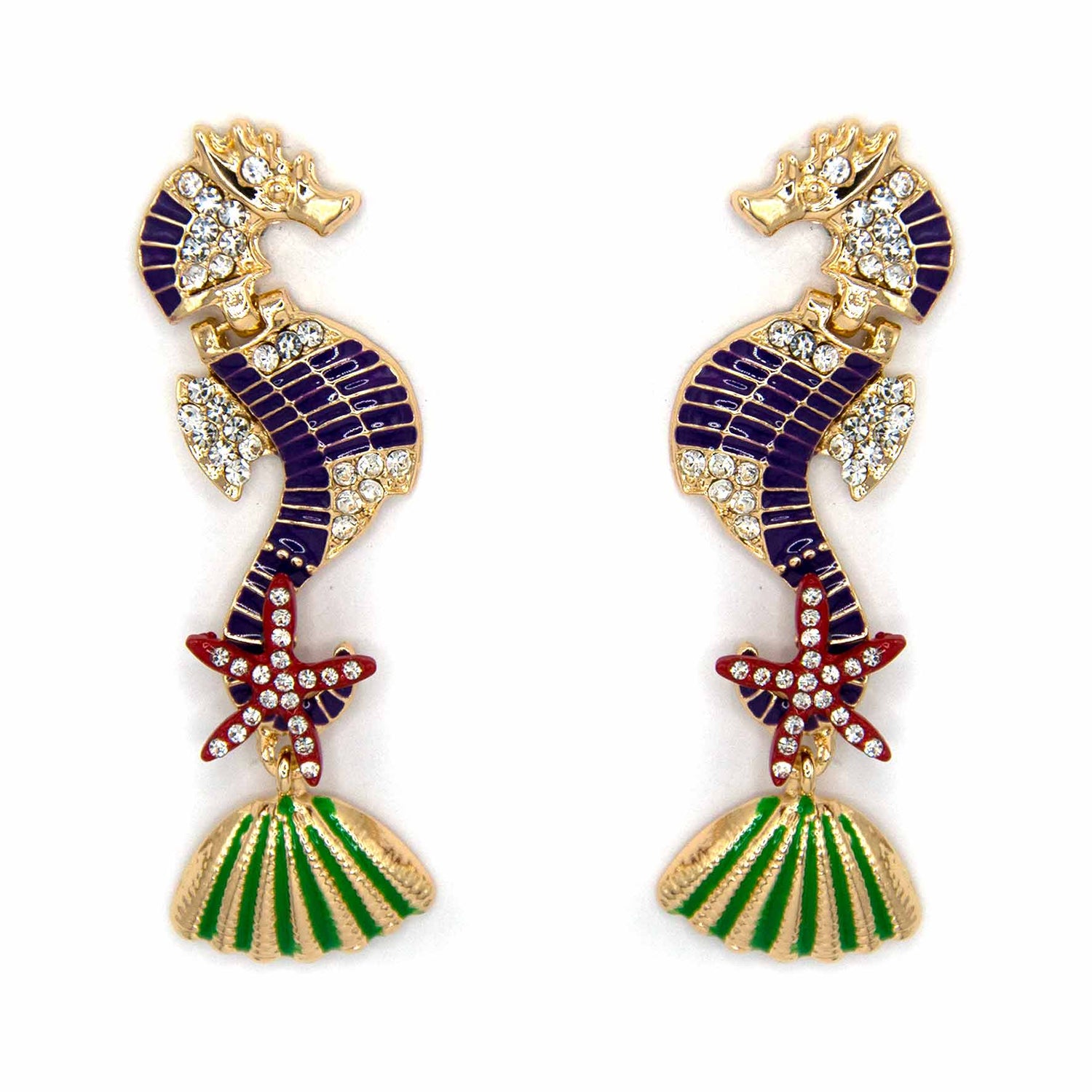 Palestro Milano Orecchini Viola Cavallucci di mare - New Collection 2023