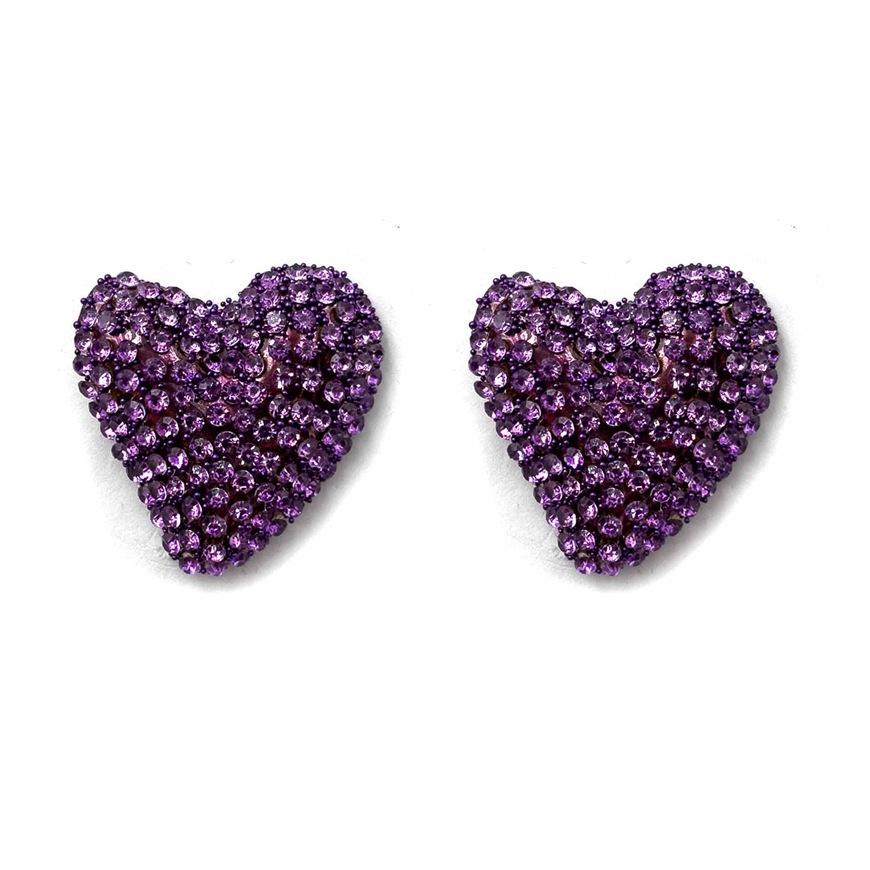 Palestro Milano Orecchini Viola Cuoricini di Zirconi