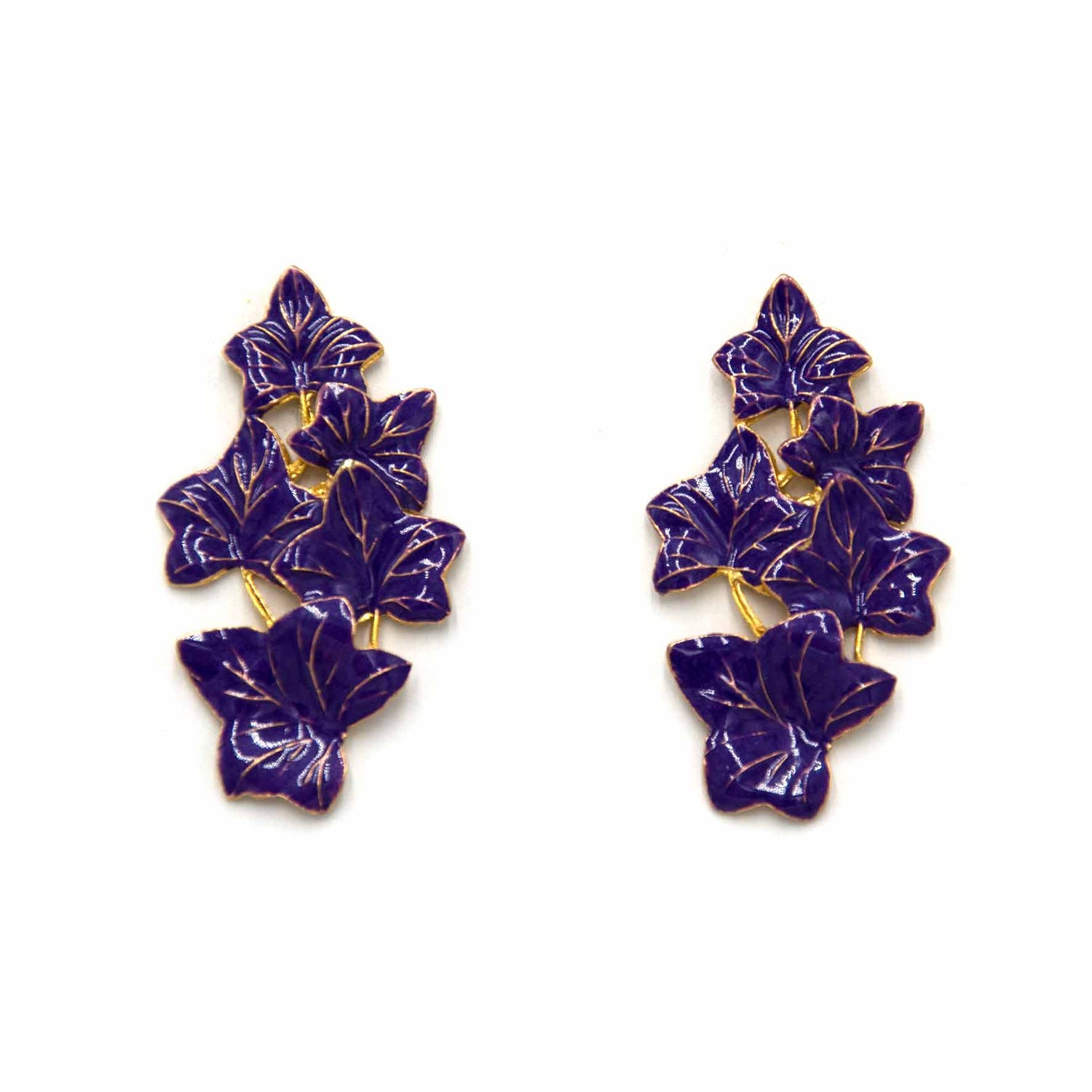 Palestro Milano Orecchini Viola Edera