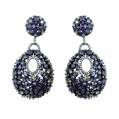 Palestro Milano Orecchini Violet Fiori di pavè