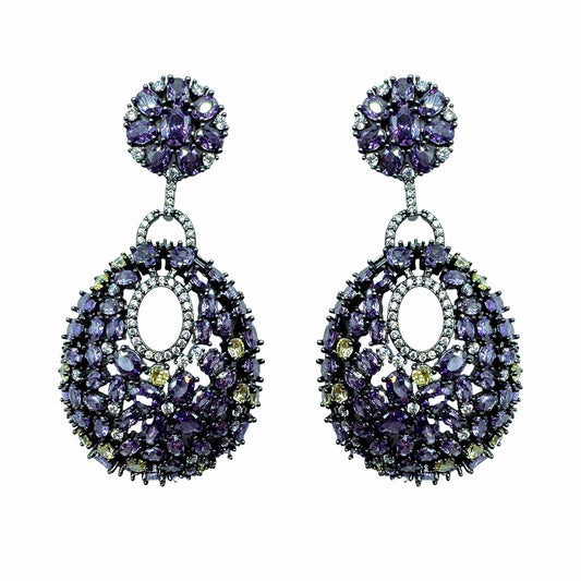Palestro Milano Orecchini Violet Fiori di pavè