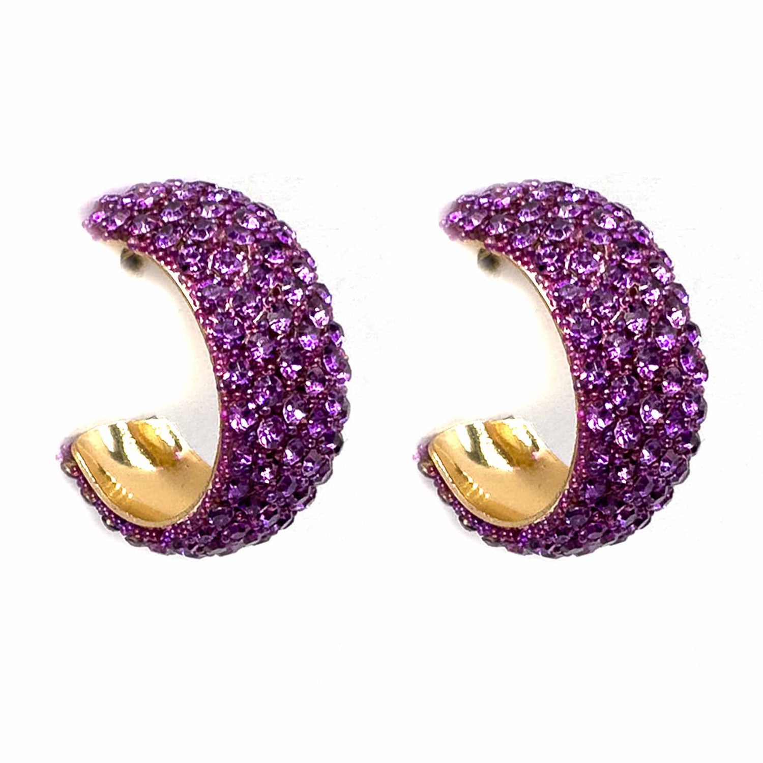 Palestro Milano Orecchini Violetta Hoops di zirconi