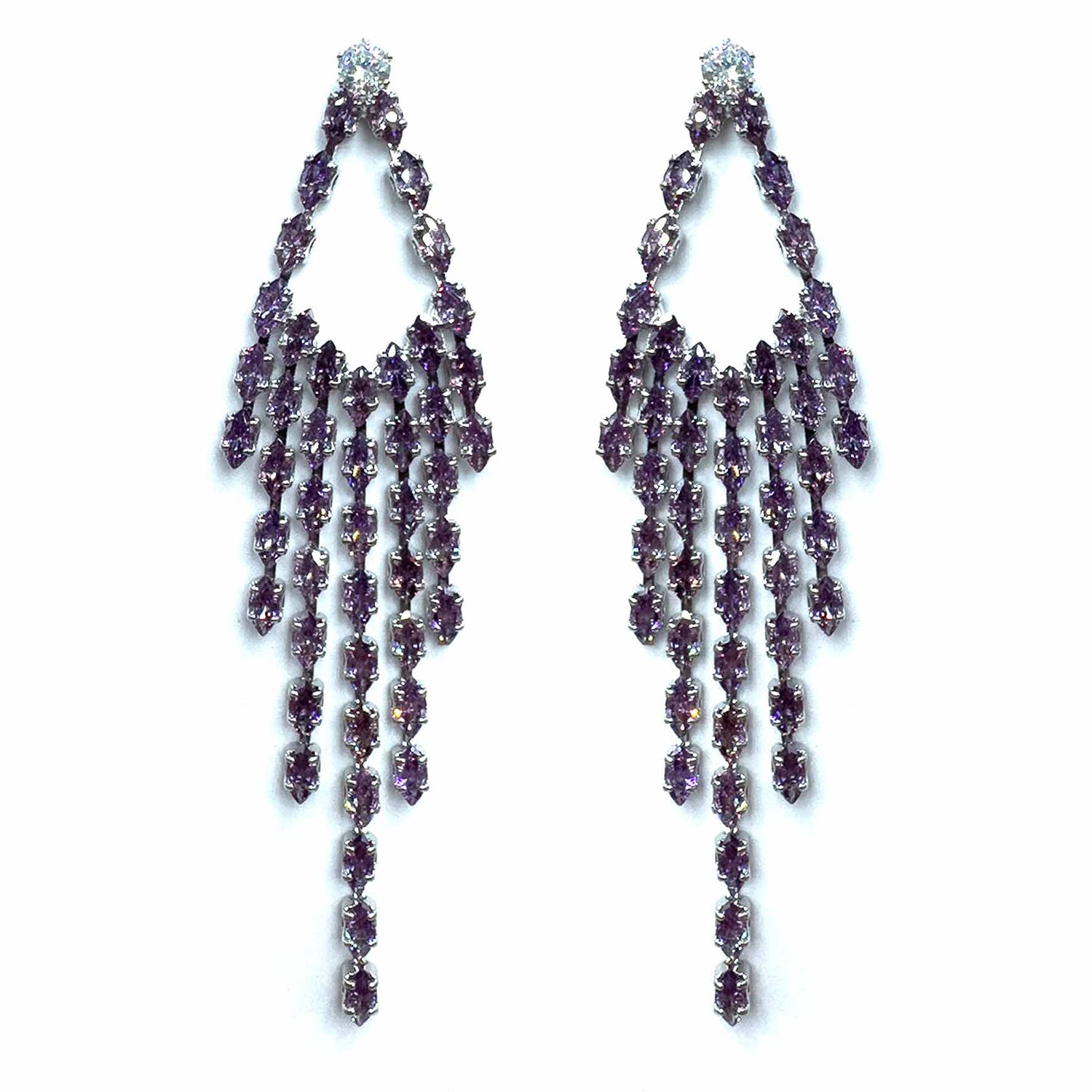 Palestro Milano Orecchini Violetta Lampadari di pietre luminose