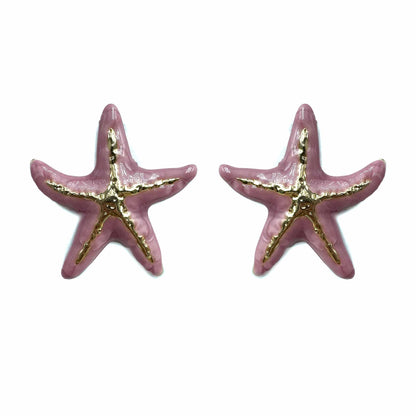Palestro Milano Orecchini Violetta Stella marina con venatura dorata