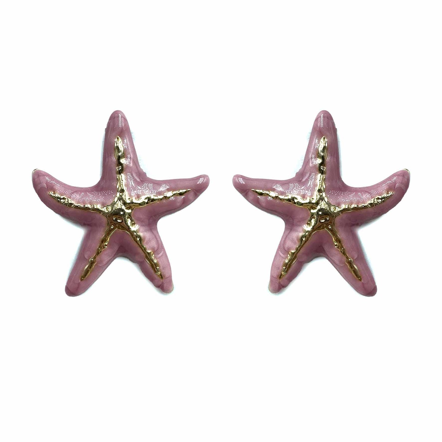 Palestro Milano Orecchini Violetta Stella marina con venatura dorata