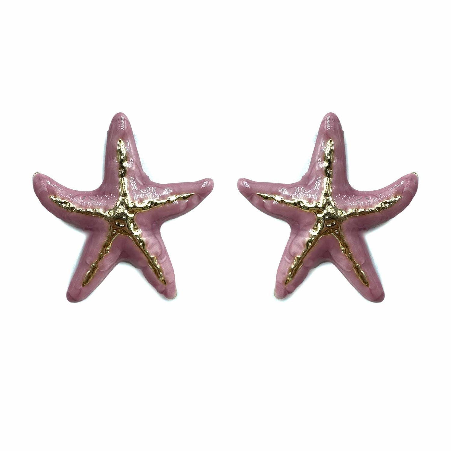 Palestro Milano Orecchini Violetta Stella marina con venatura dorata