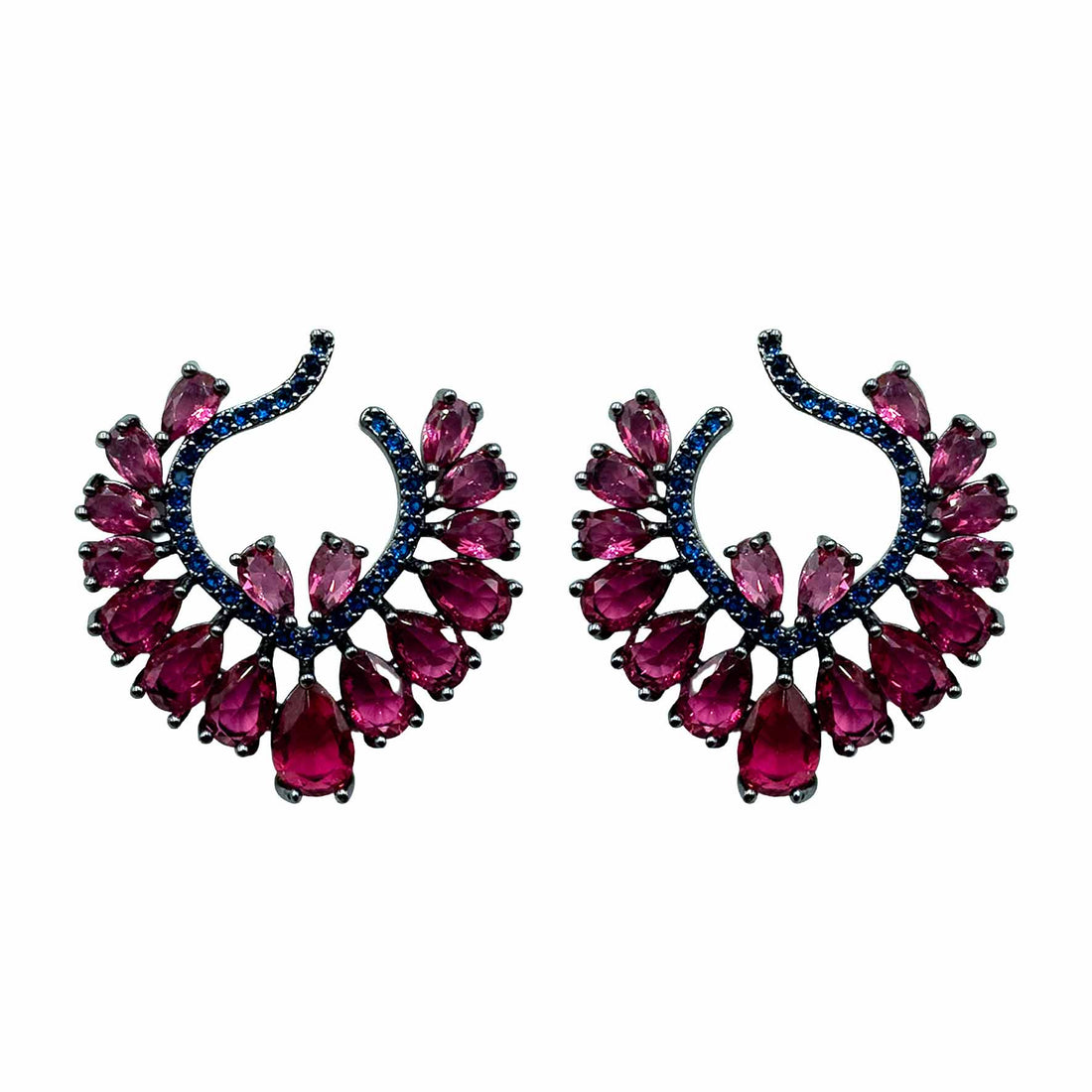 Palestro Milano Orecchini Virgola Blu Rubino