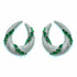 Palestro Milano Orecchini Virgola con foglioline Smeraldo