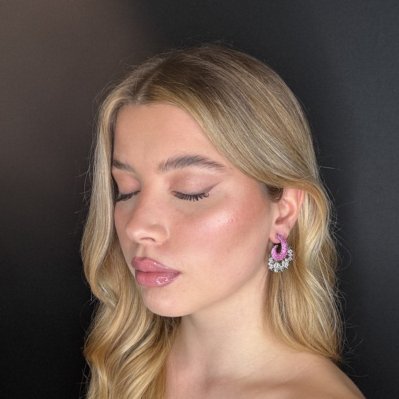 Palestro Milano Orecchini Virgola di pavè con cristalli