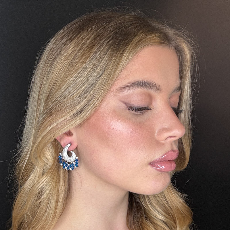 Palestro Milano Orecchini Virgola di pavè con cristalli