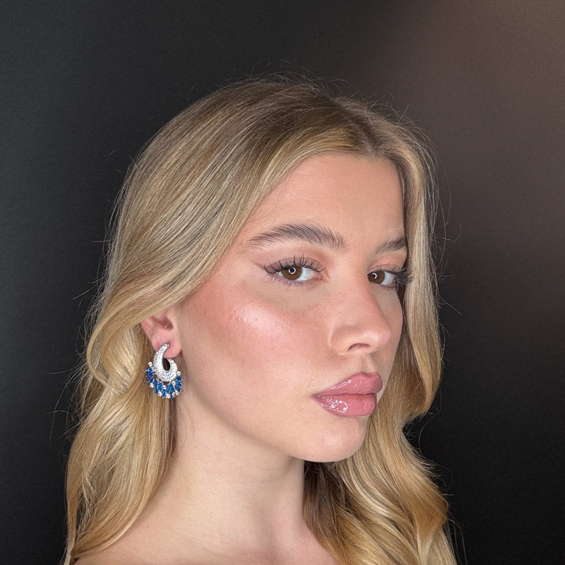 Palestro Milano Orecchini Virgola di pavè con cristalli