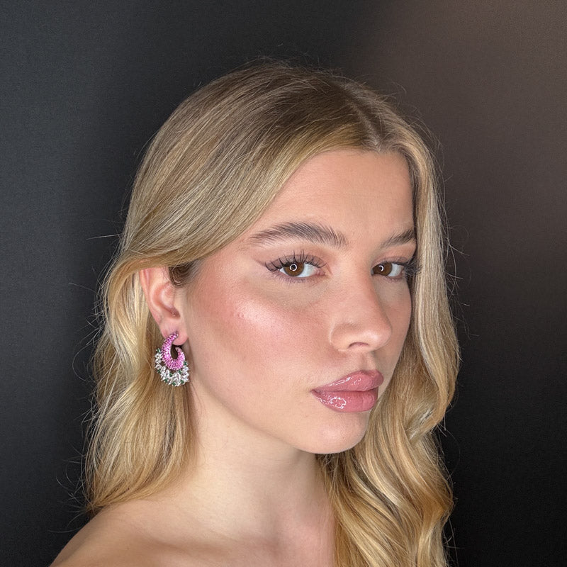 Palestro Milano Orecchini Virgola di pavè con cristalli