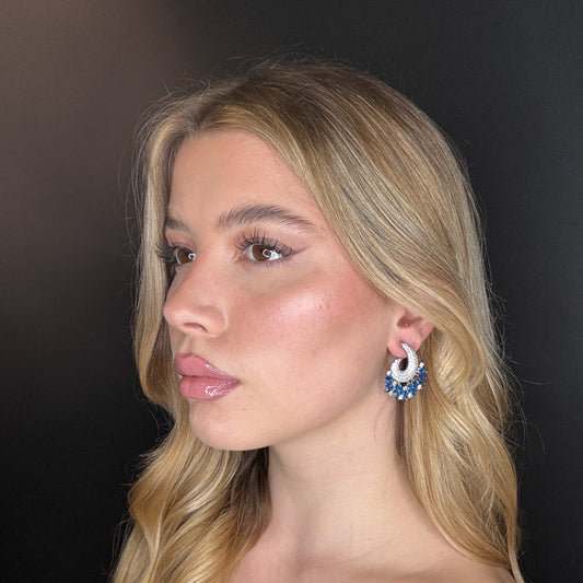 Palestro Milano Orecchini Virgola di pavè con cristalli