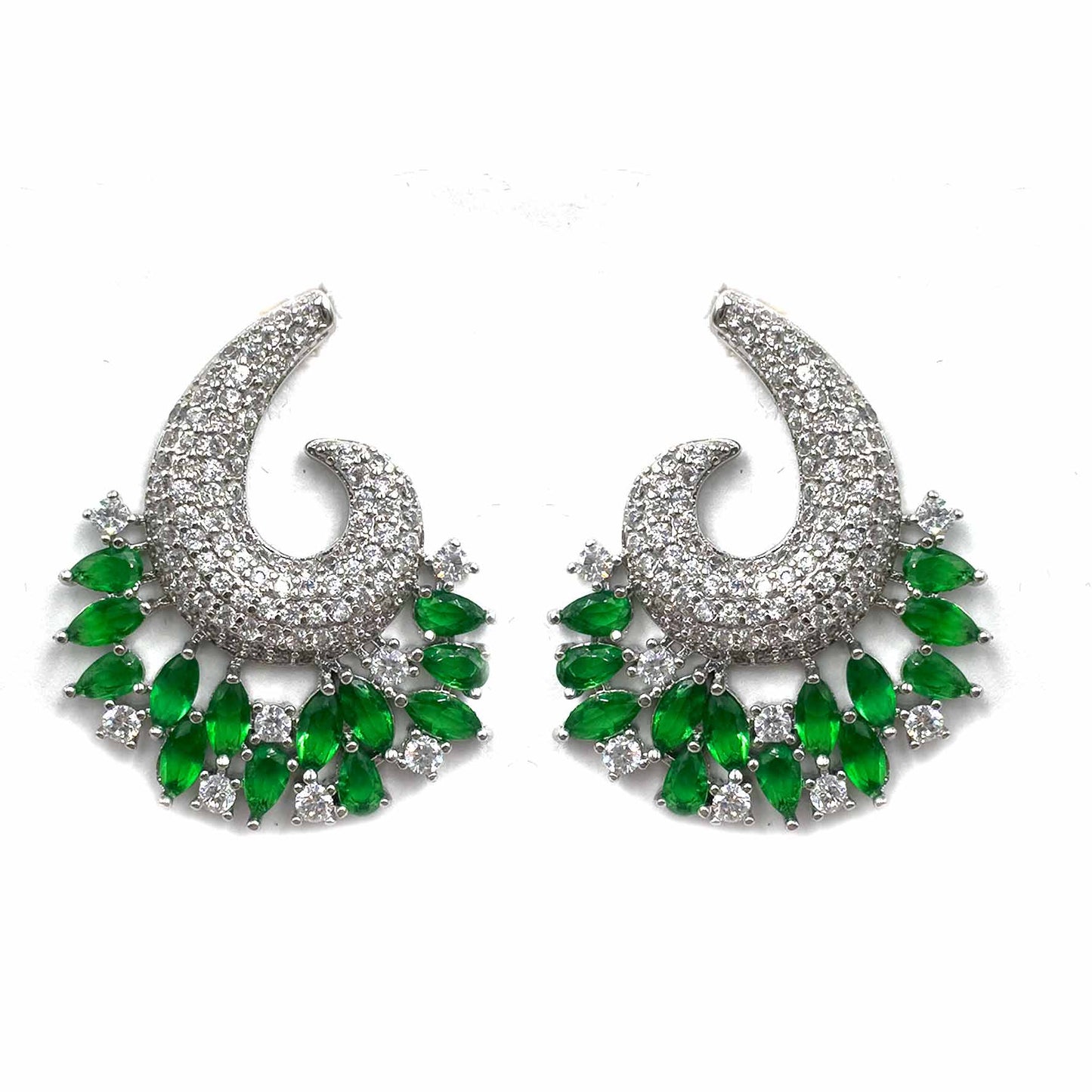 Palestro Milano Orecchini Virgola di pavè con cristalli