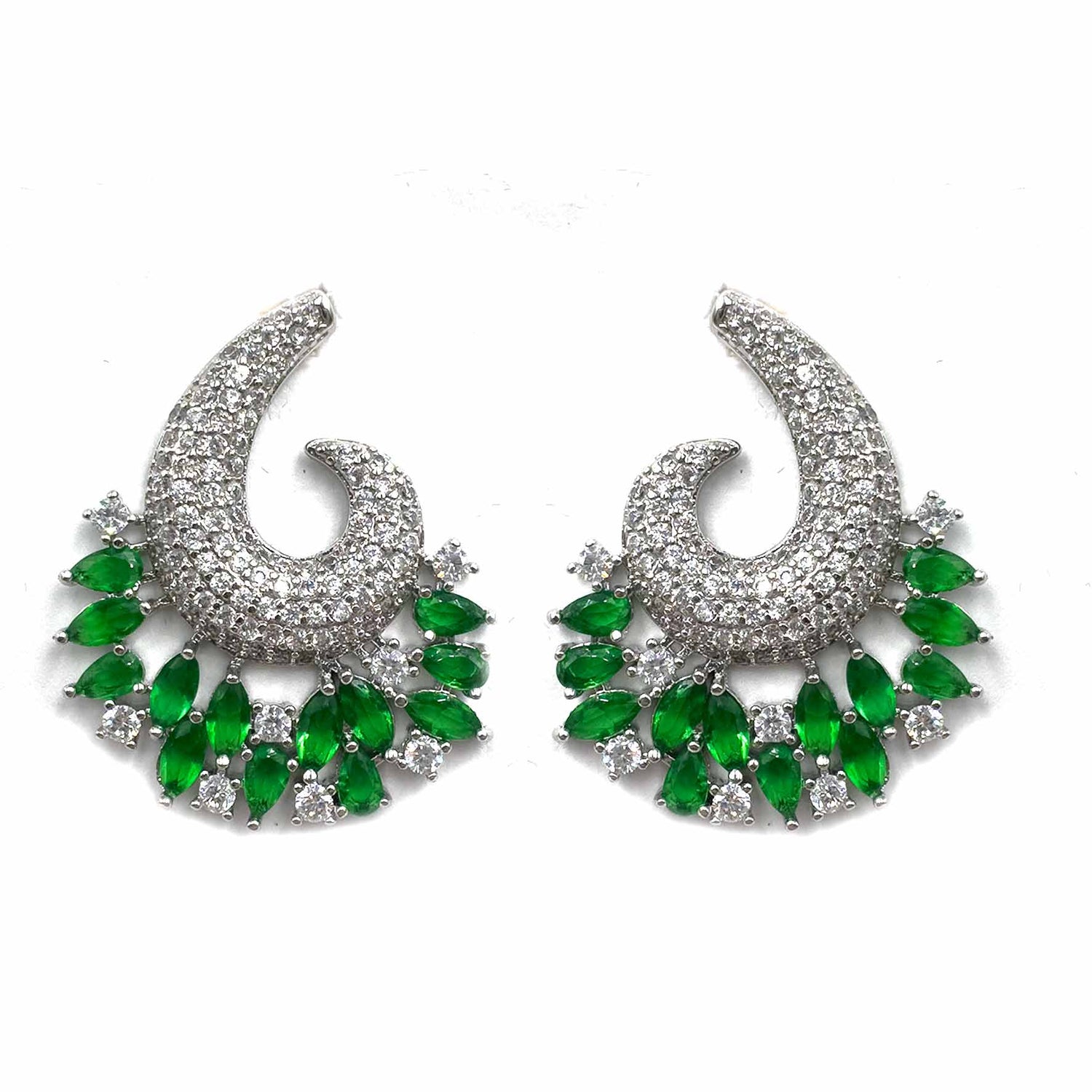 Palestro Milano Orecchini Virgola di pavè con cristalli