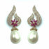 Palestro Milano Orecchini Virgola di pavè con perla - pink edition