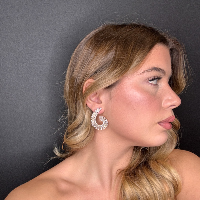 Palestro Milano Orecchini Virgole di Zirconi