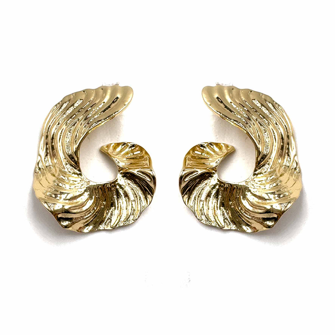 Palestro Milano Orecchini Virgole Zigrinate Gold