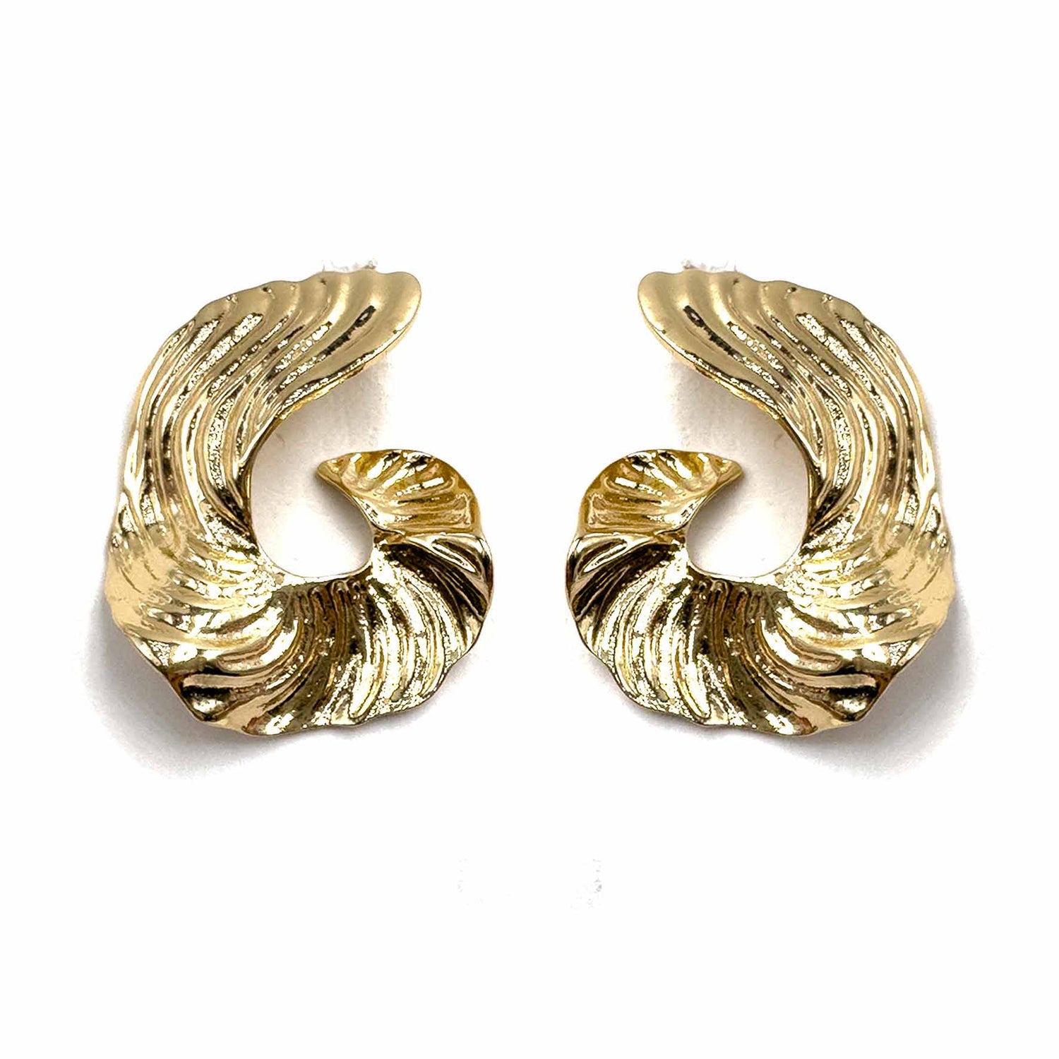 Palestro Milano Orecchini Virgole Zigrinate Gold