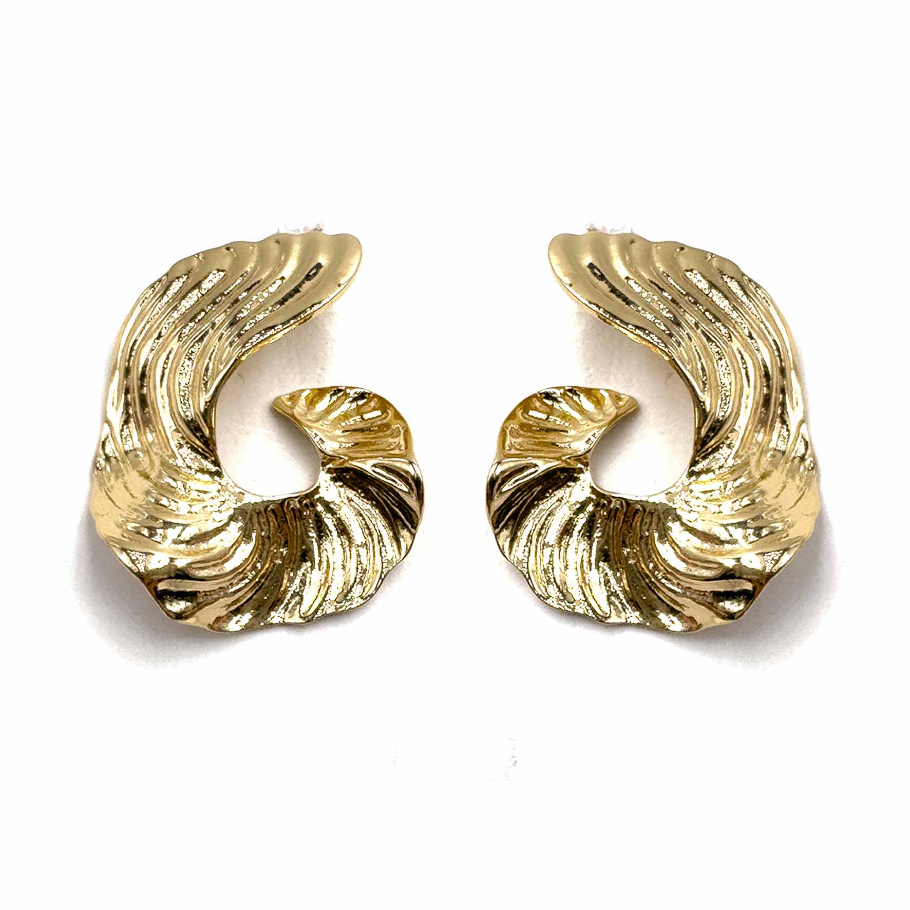 Palestro Milano Orecchini Virgole Zigrinate Gold