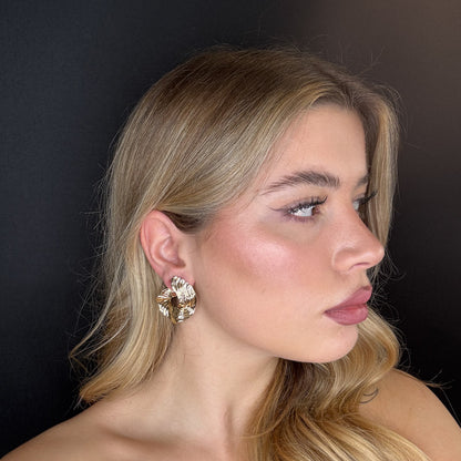 Palestro Milano Orecchini Virgole Zigrinate Gold