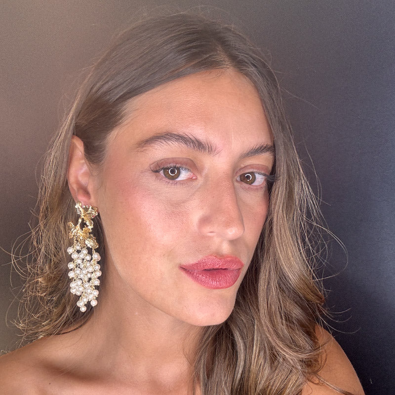 Palestro Milano Orecchini Vite con uva a cascata