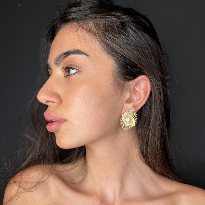 Palestro Milano Orecchini Vortice con perla