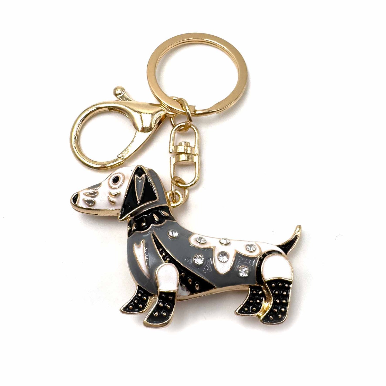 Palestro Milano Portachiavi Bianco/Nero Bassotto