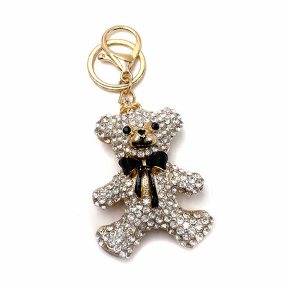 Palestro Milano Portachiavi Cristallo Teddy Bear Fiocchetto