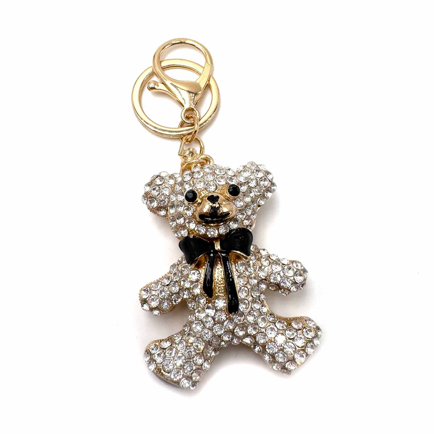 Palestro Milano Portachiavi Cristallo Teddy Bear Fiocchetto