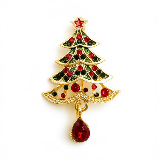 Palestro Milano Spille e spillette Albero di Natale con pietra rubino