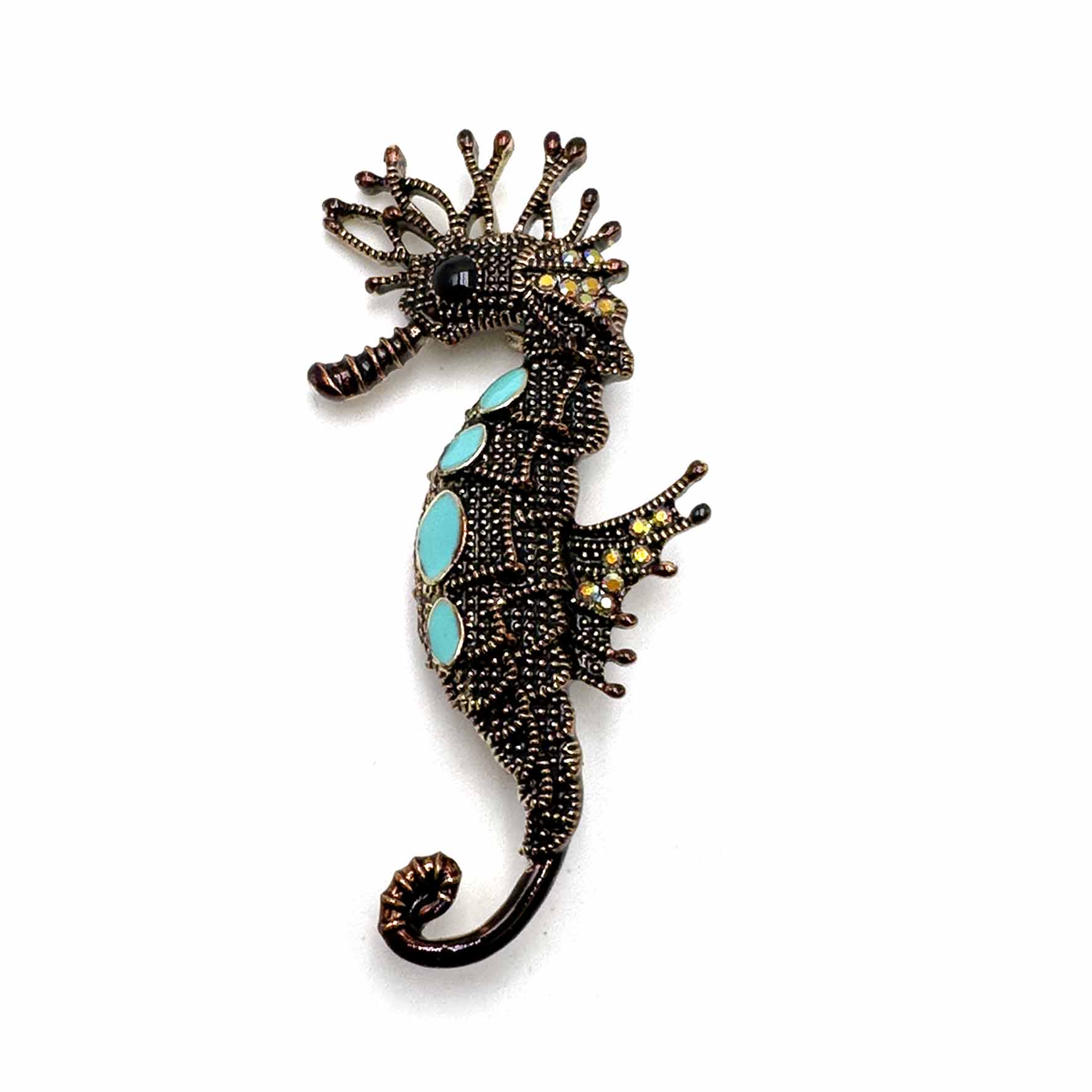 Palestro Milano Spille e spillette Bronzo/Turquoise Cavalluccio Marino