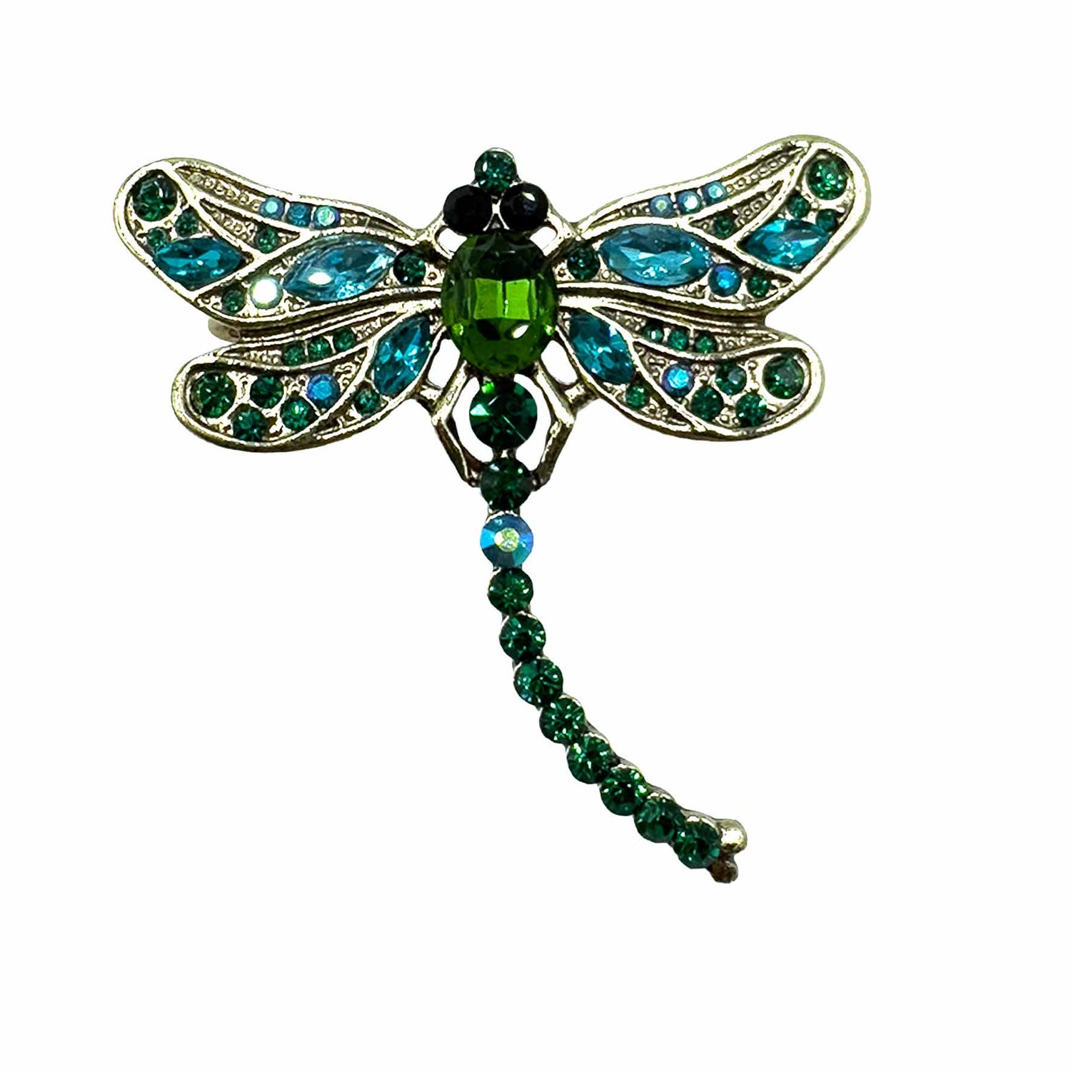 Palestro Milano Spille e spillette Verde Libellula con zirconi