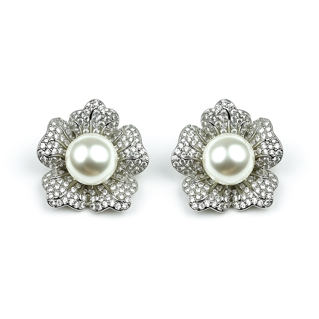 Palestro Milano Total Silver Margherita di Pavè con Perla