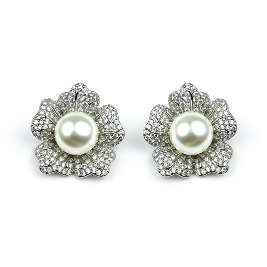 Palestro Milano Total Silver Margherita di Pavè con Perla