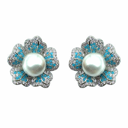 Palestro Milano Turquoise-Pink Margherita di Pavè con Perla