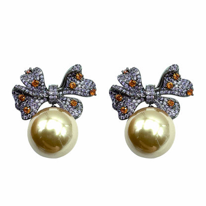 Palestro Milano Violet Perla Champagne Fiocco con Perla Big