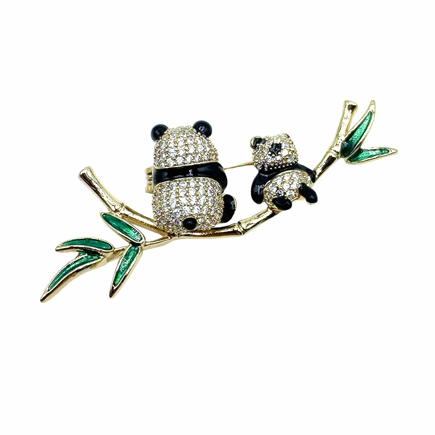 Palestro Milano Spille e spillette Gold Panda &amp; Baby Panda