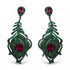 Palestro Milano Orecchini Verde/Bordeaux Piuma Ornamentale