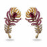 Palestro Milano Orecchini Base Gold - Fucsia Piume Preziose