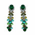 Palestro Milano Orecchini Base Silver - Verde Smeraldo Turquoise Piume di Gemme