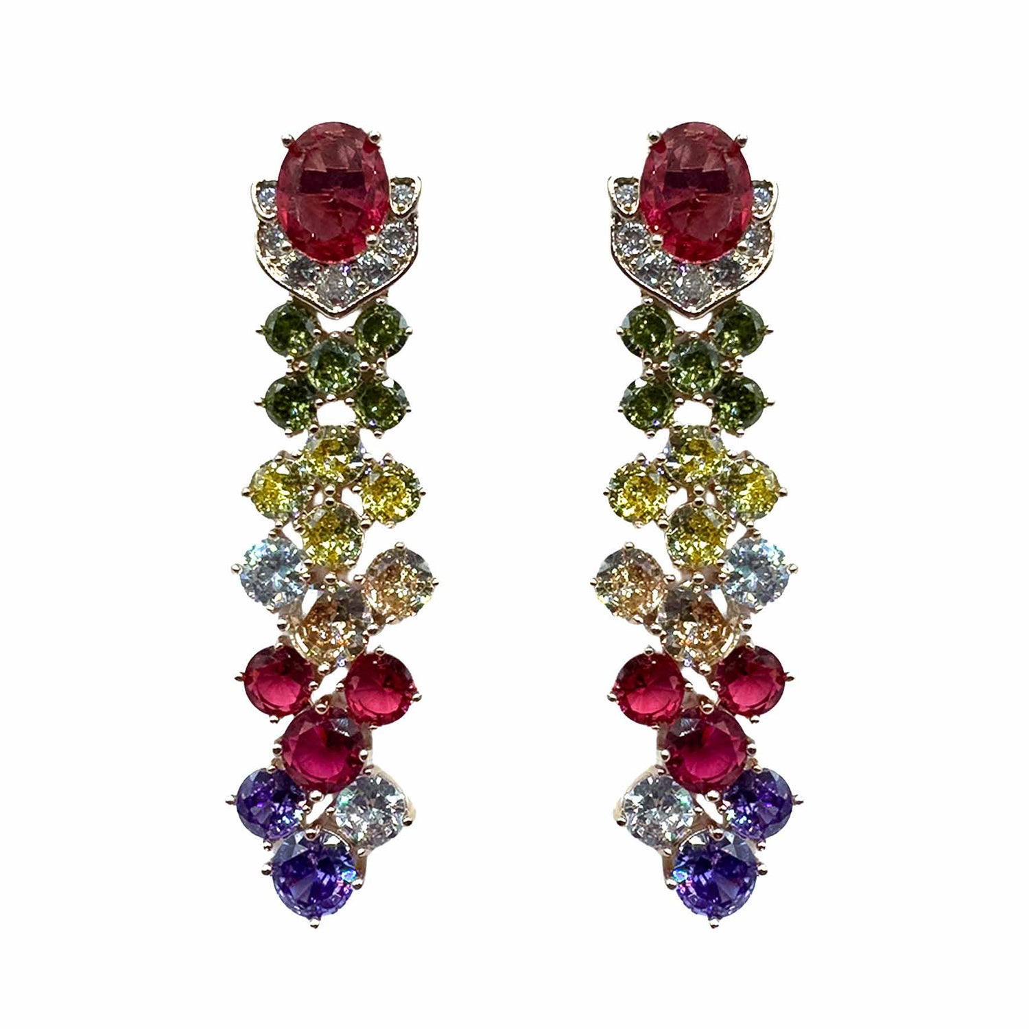 Palestro Milano Orecchini Base Rose Gold - Rubino Violet Piume di Gemme
