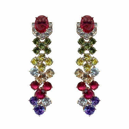 Palestro Milano Orecchini Base Rose Gold - Rubino Violet Piume di Gemme
