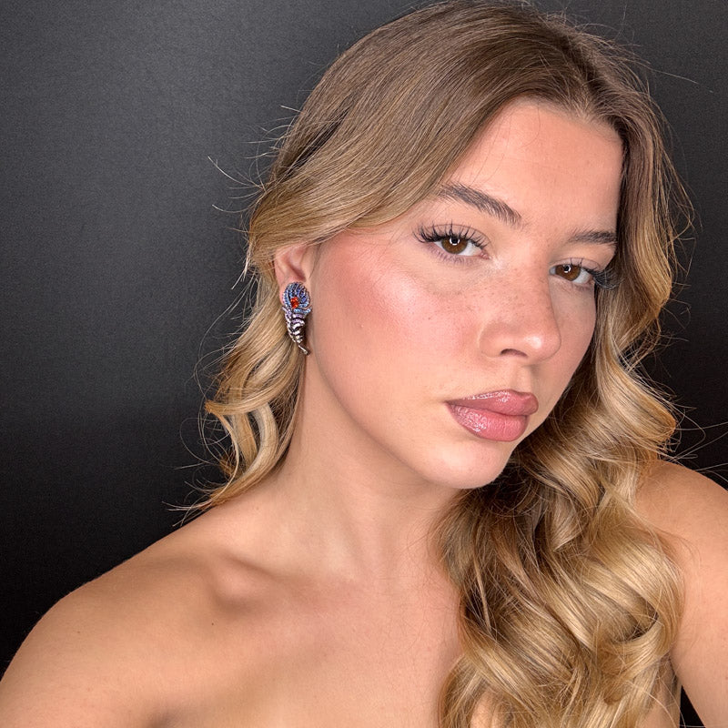 Palestro Milano Orecchini Piume Preziose