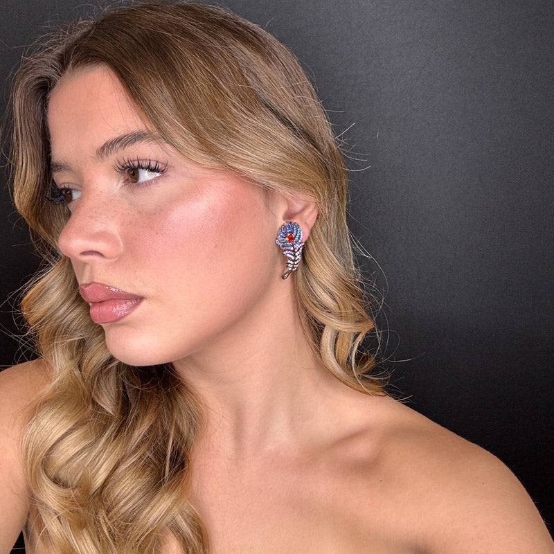 Palestro Milano Orecchini Piume Preziose