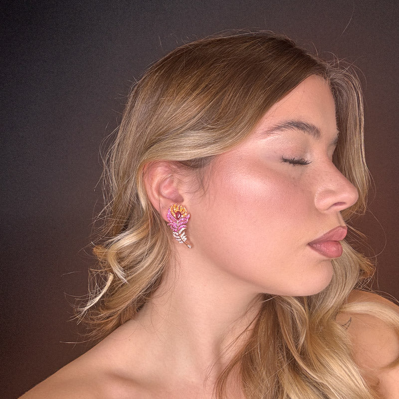 Palestro Milano Orecchini Piume Preziose